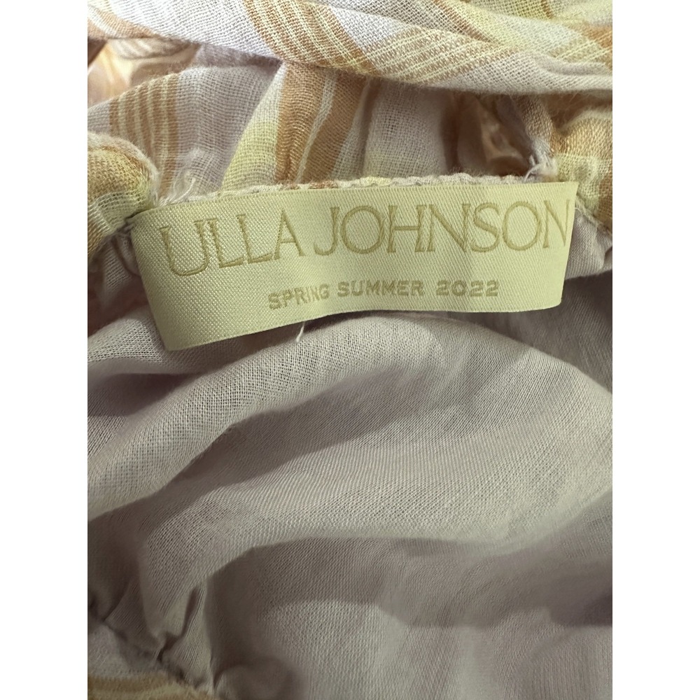 *Flaw Ulla Johnson Noelle Wrap Dress Plaid Midi Fit Flare Criss Cross Tie Size 4 - Picture 10 of 16